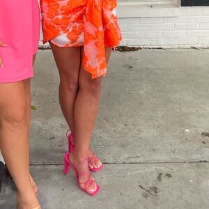 Hello Molly Vibrant Pink Strappy Heels